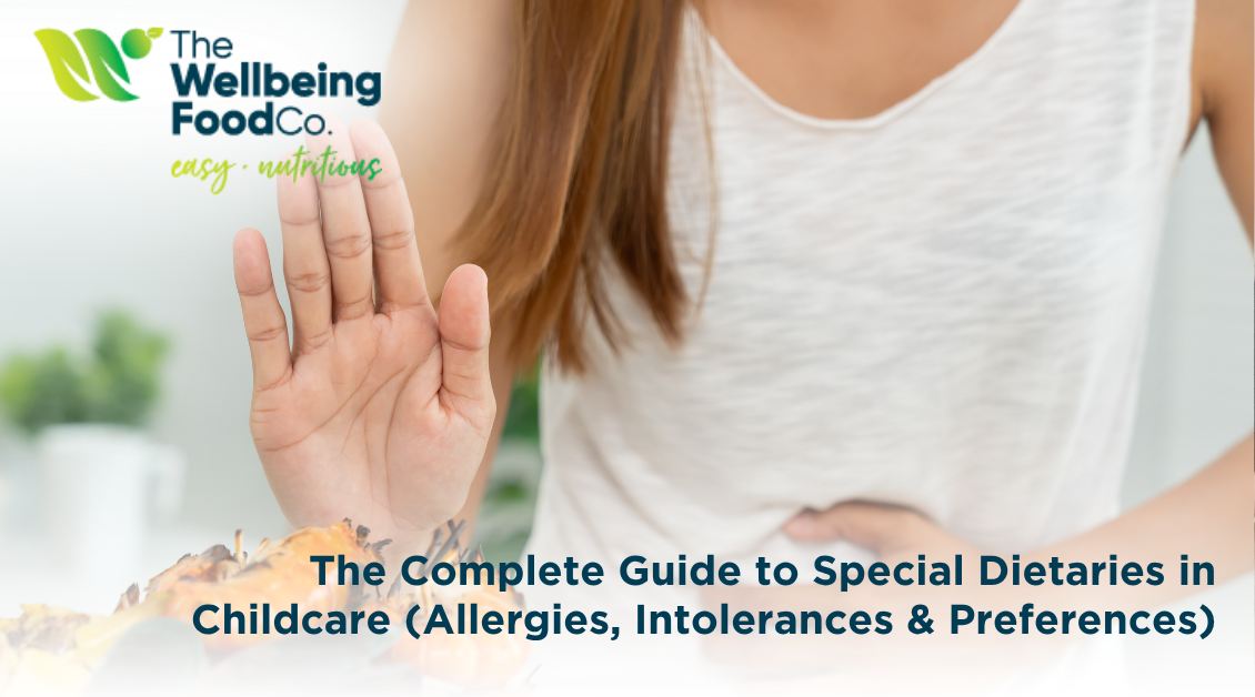 Children at childcare eating allergy-friendly, nutritious meals designed for special dietary needs